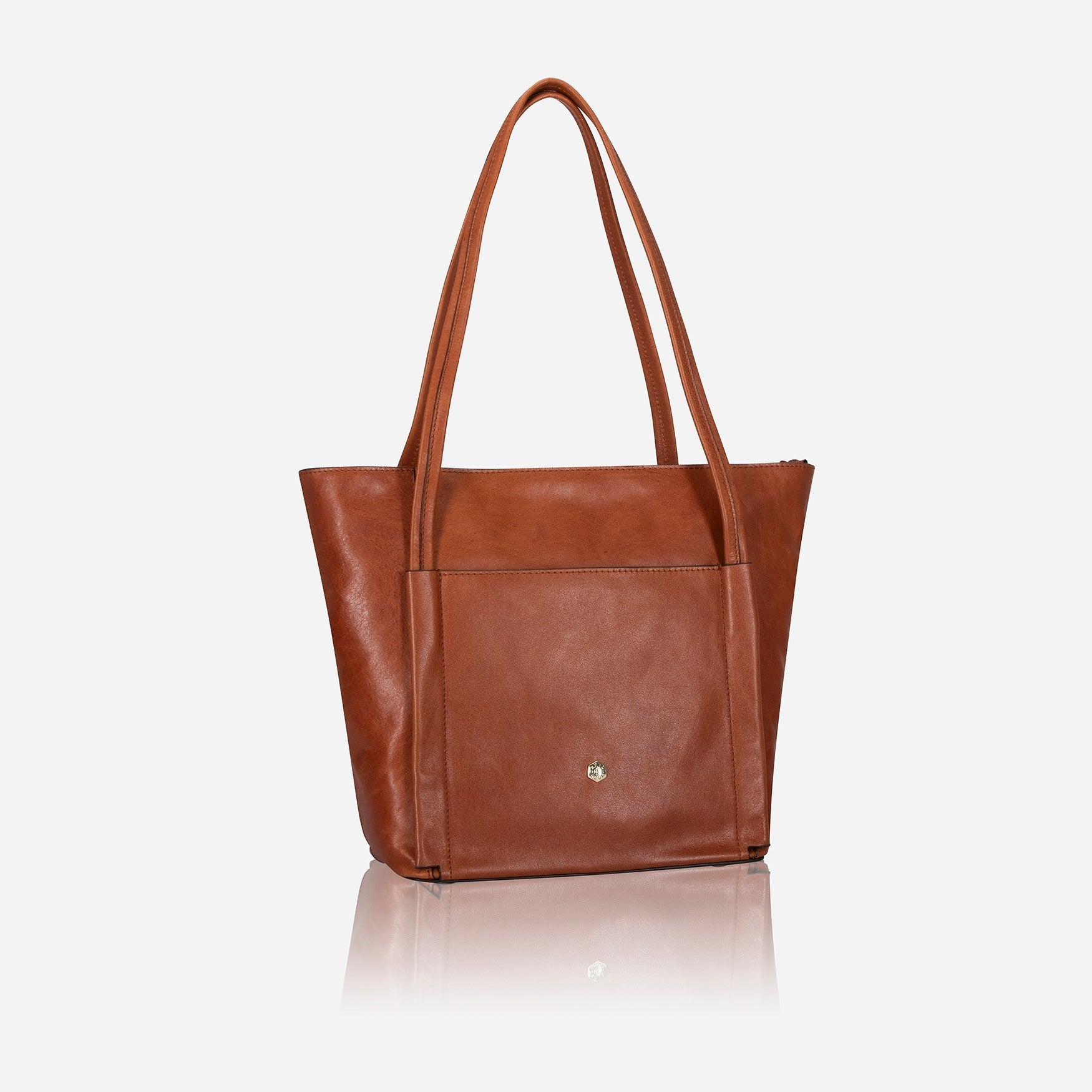 Stylish tan shopper tote bag with spacious interior and comfortable handles, perfect for everyday use.