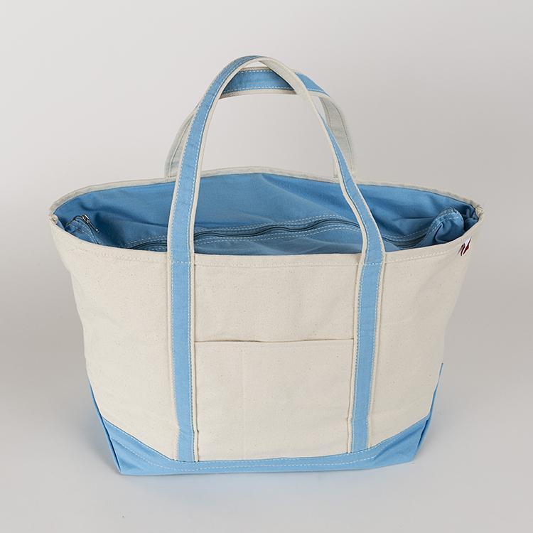 ShoreBags Classic Tote Large featuring reinforced handles and zippered top, ideal for beach and grocery use.