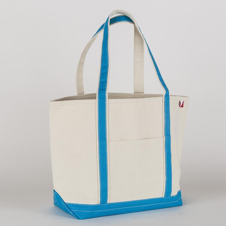 ShoreBags Classic Tote Large featuring reinforced handles and zippered top, ideal for beach and grocery use.