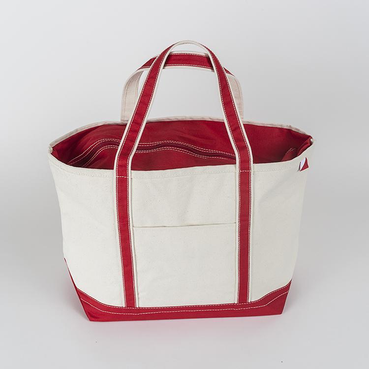 ShoreBags Classic Tote Large featuring reinforced handles and zippered top, ideal for beach and grocery use.