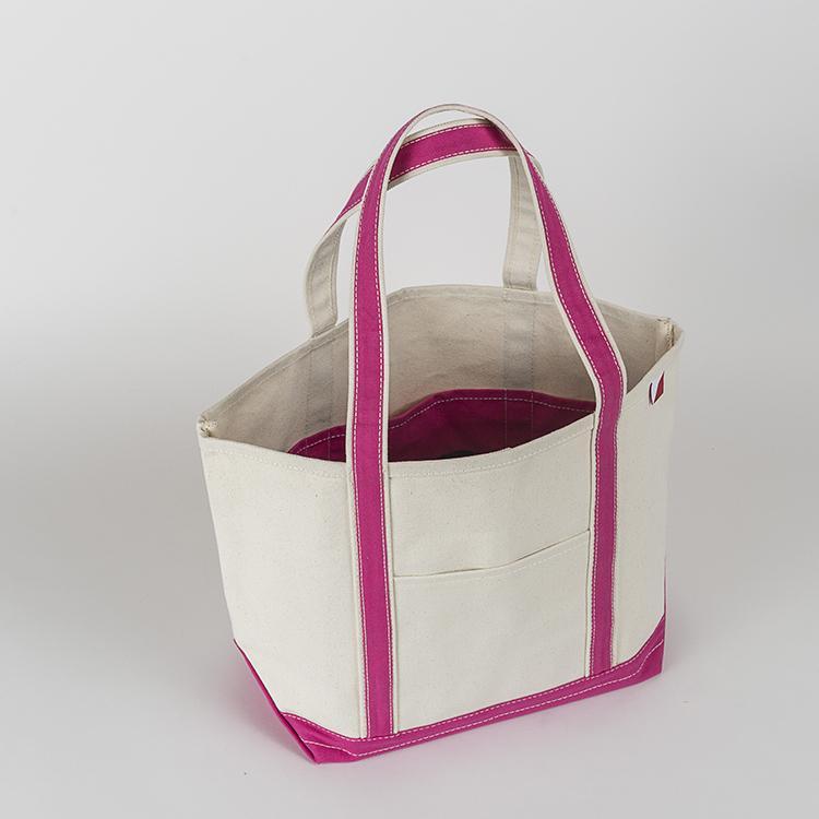 ShoreBags Classic Tote Medium in vibrant colors with double bottom and reinforced handles, showcasing its spacious interior and 360-degree pockets.