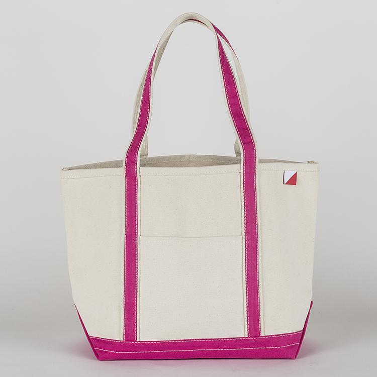 ShoreBags Classic Tote Medium in vibrant colors with double bottom and reinforced handles, showcasing its spacious interior and 360-degree pockets.