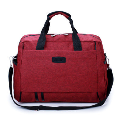 A stylish medium-sized short-distance business trip travel bag made of durable nylon, featuring a zipper pocket and soft handle, ideal for professionals.