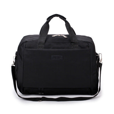 A stylish medium-sized short-distance business trip travel bag made of durable nylon, featuring a zipper pocket and soft handle, ideal for professionals.