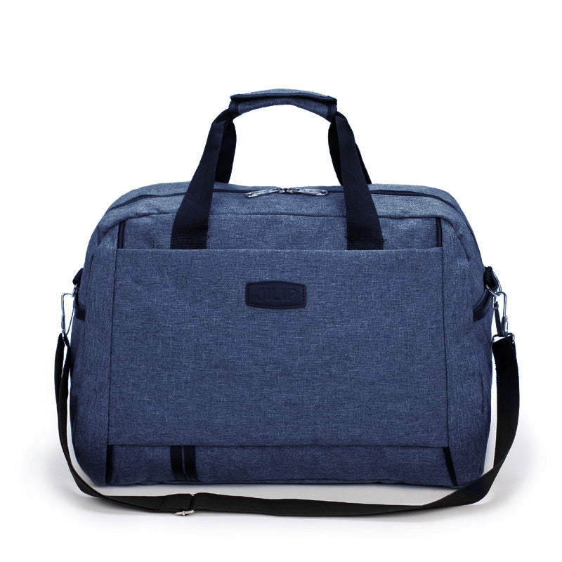 A stylish medium-sized short-distance business trip travel bag made of durable nylon, featuring a zipper pocket and soft handle, ideal for professionals.