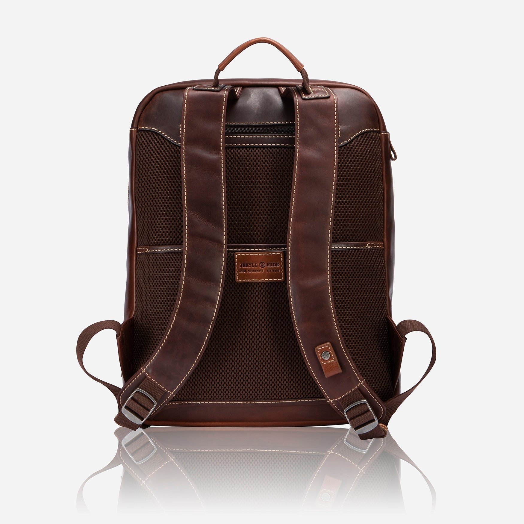 Stylish two-tone single compartment backpack made from recycled PET, perfect for business and casual use.