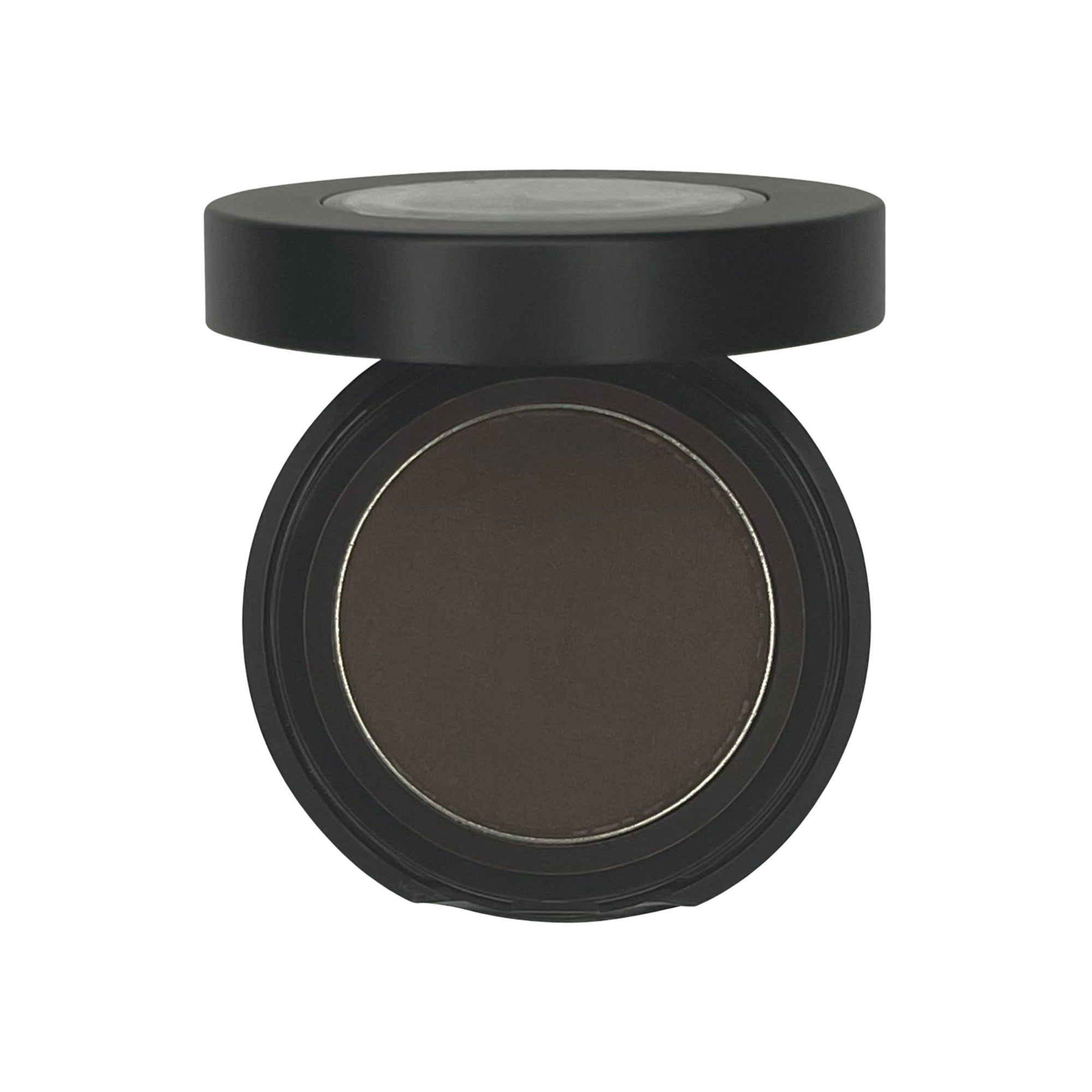 Single Pan Eyeshadow in Earth shade, showcasing its rich color and fine texture in a compact pan.