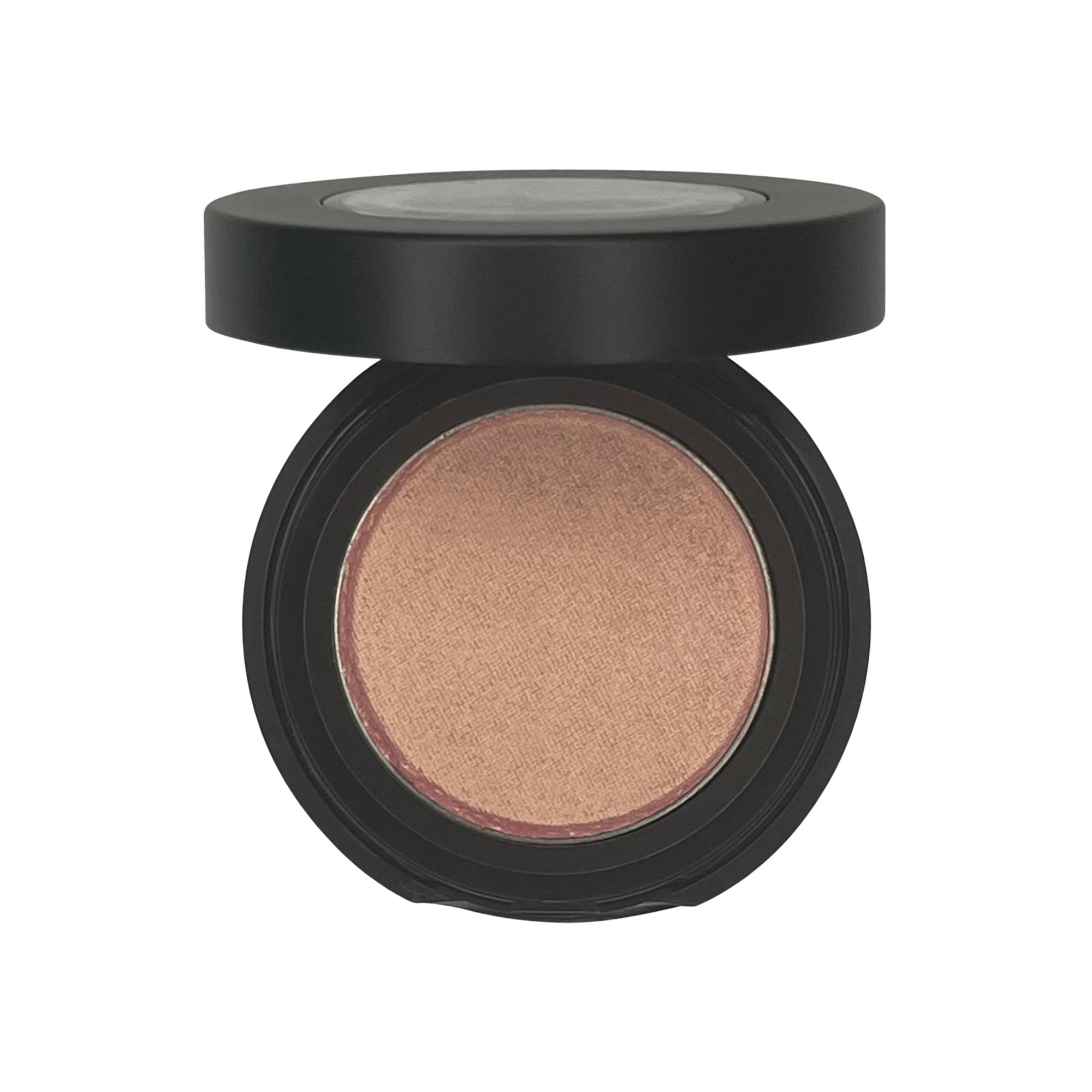 Single Pan Eyeshadow in Peachy shade, showcasing its smooth texture and vibrant color in a compact pan.