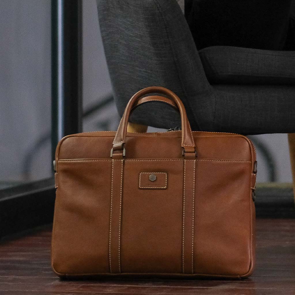 Colt Slim Laptop Briefcase featuring a sleek design, durable fabric, and comfortable carrying options, perfect for professionals.