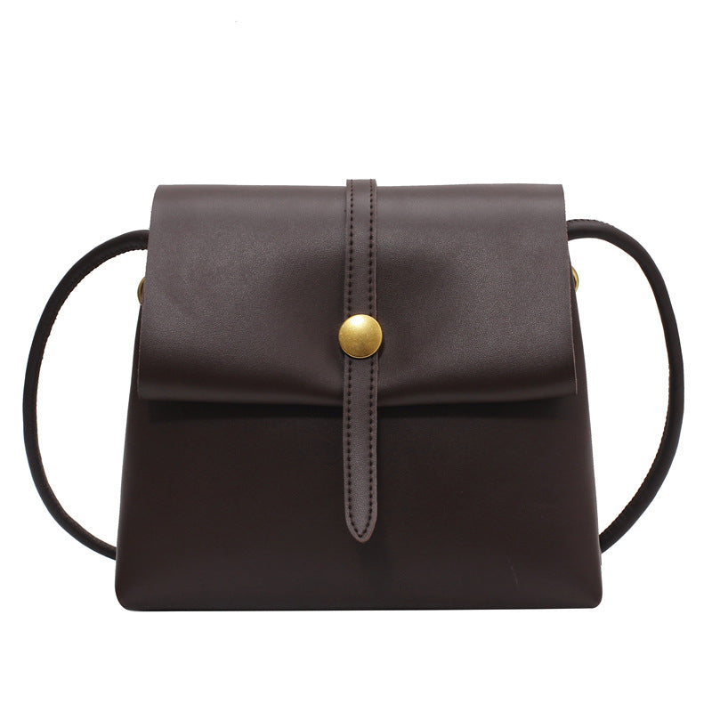 Small Square Wild Simple Bag for young ladies, featuring a stylish retro design with a magnetic buckle closure.