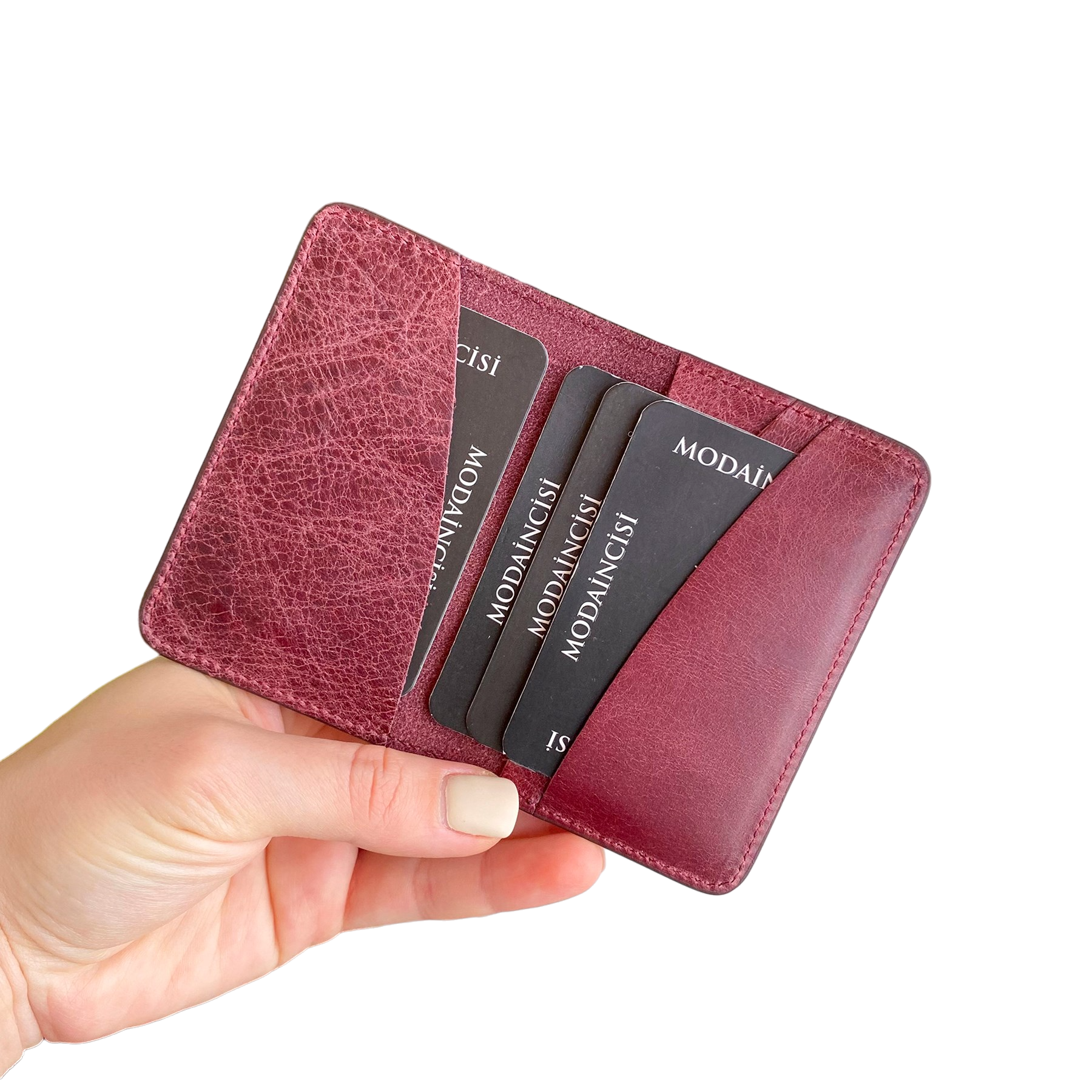 Sovana Genuine Leather Minimalist Natural Wallet showcasing its sleek design and premium leather texture.