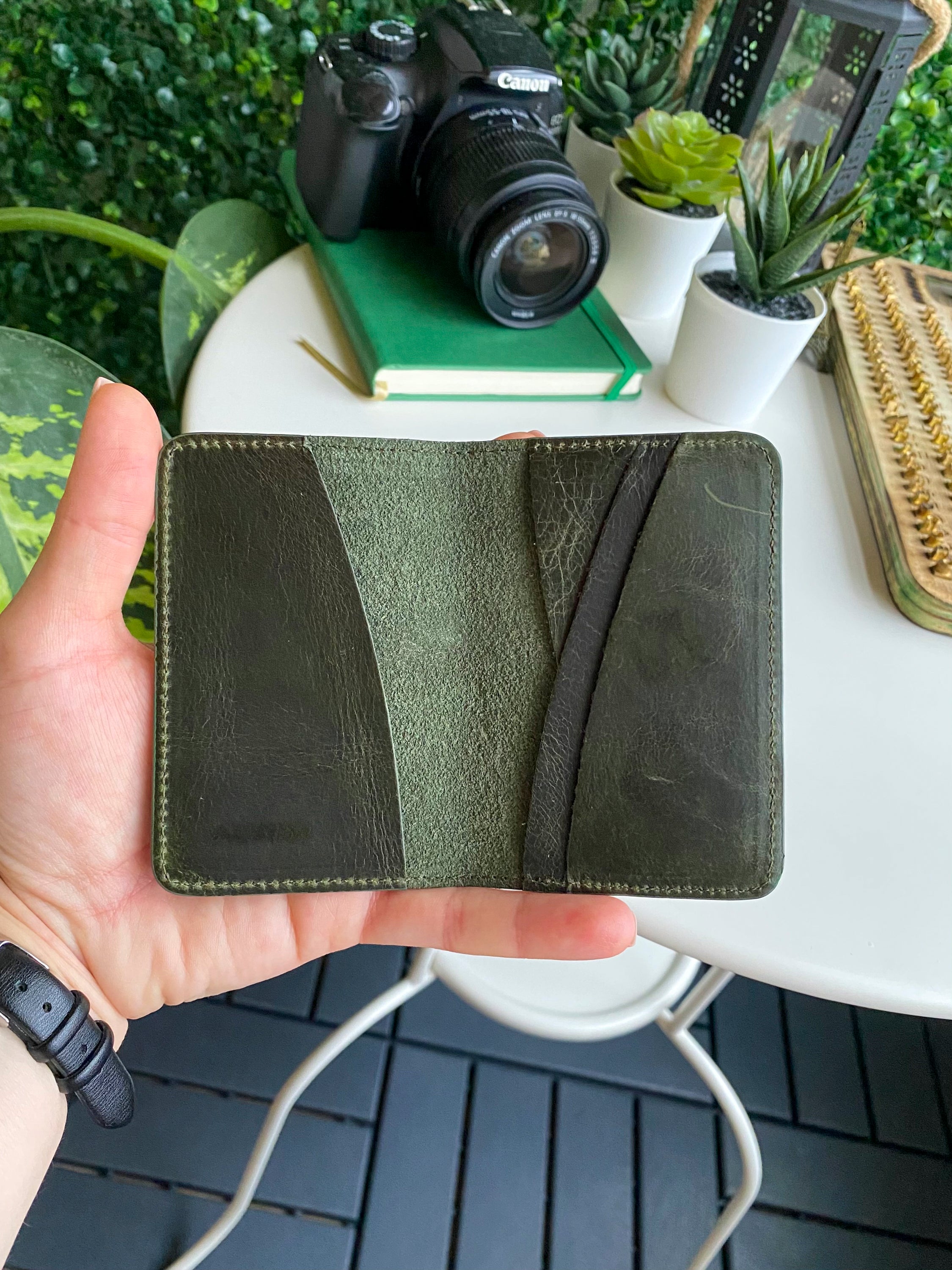 Sovana Genuine Leather Minimalist Natural Wallet showcasing its sleek design and premium leather texture.