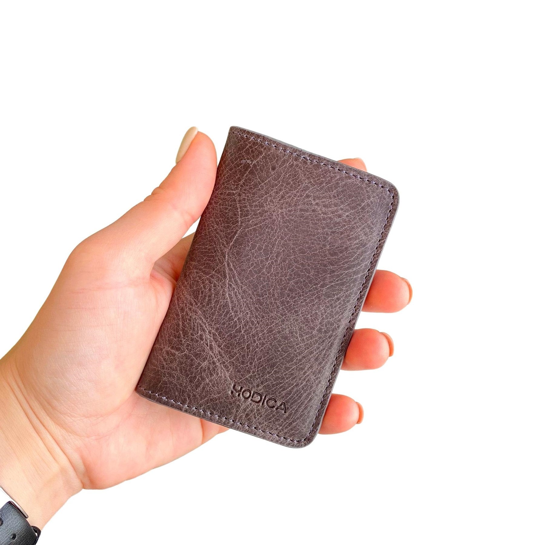 Sovana Genuine Leather Minimalist Natural Wallet showcasing its sleek design and premium leather texture.