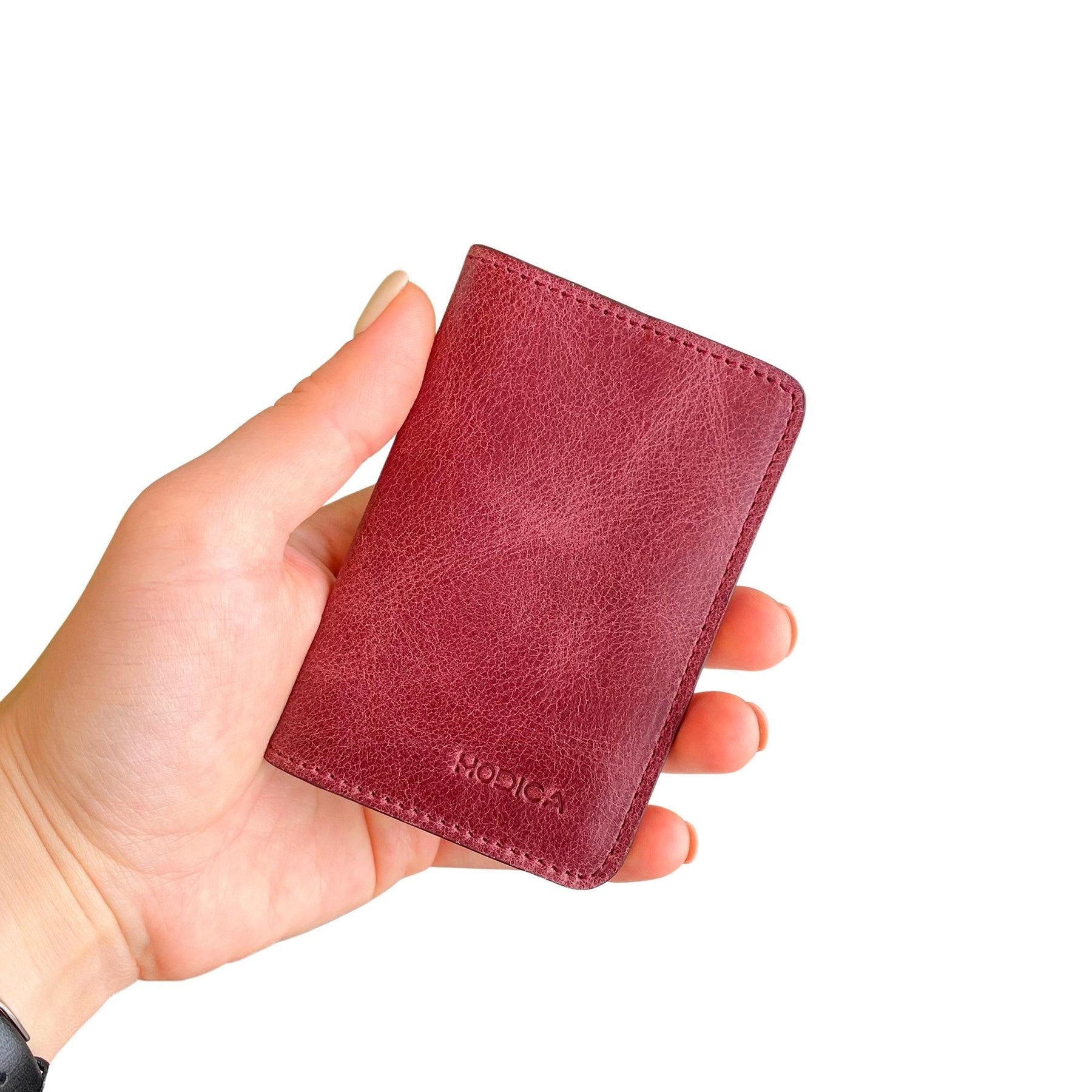 Sovana Genuine Leather Minimalist Natural Wallet showcasing its sleek design and premium leather texture.