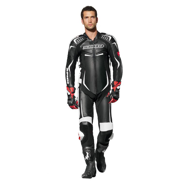 Spidi Track Wind Pro Race Suit showcasing premium cowhide leather and advanced protective features.