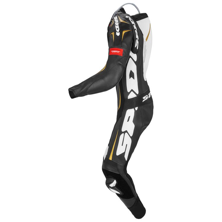 Spidi Track Wind Pro Race Suit made of premium cowhide leather with advanced protective features and a sleek design.