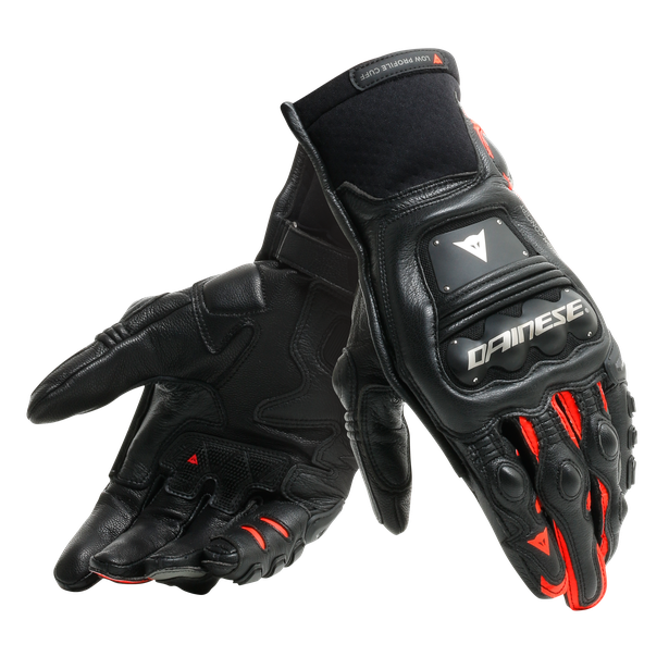 Steel-Pro In short leather racing gloves with metal protectors for safety and a sleek design.