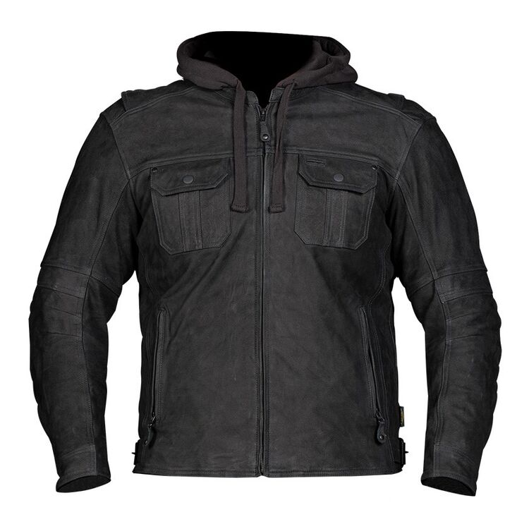 Street & Steel Drifter Jacket showcasing its classic leather design, CE Level 2 armor, and removable fleece liner.