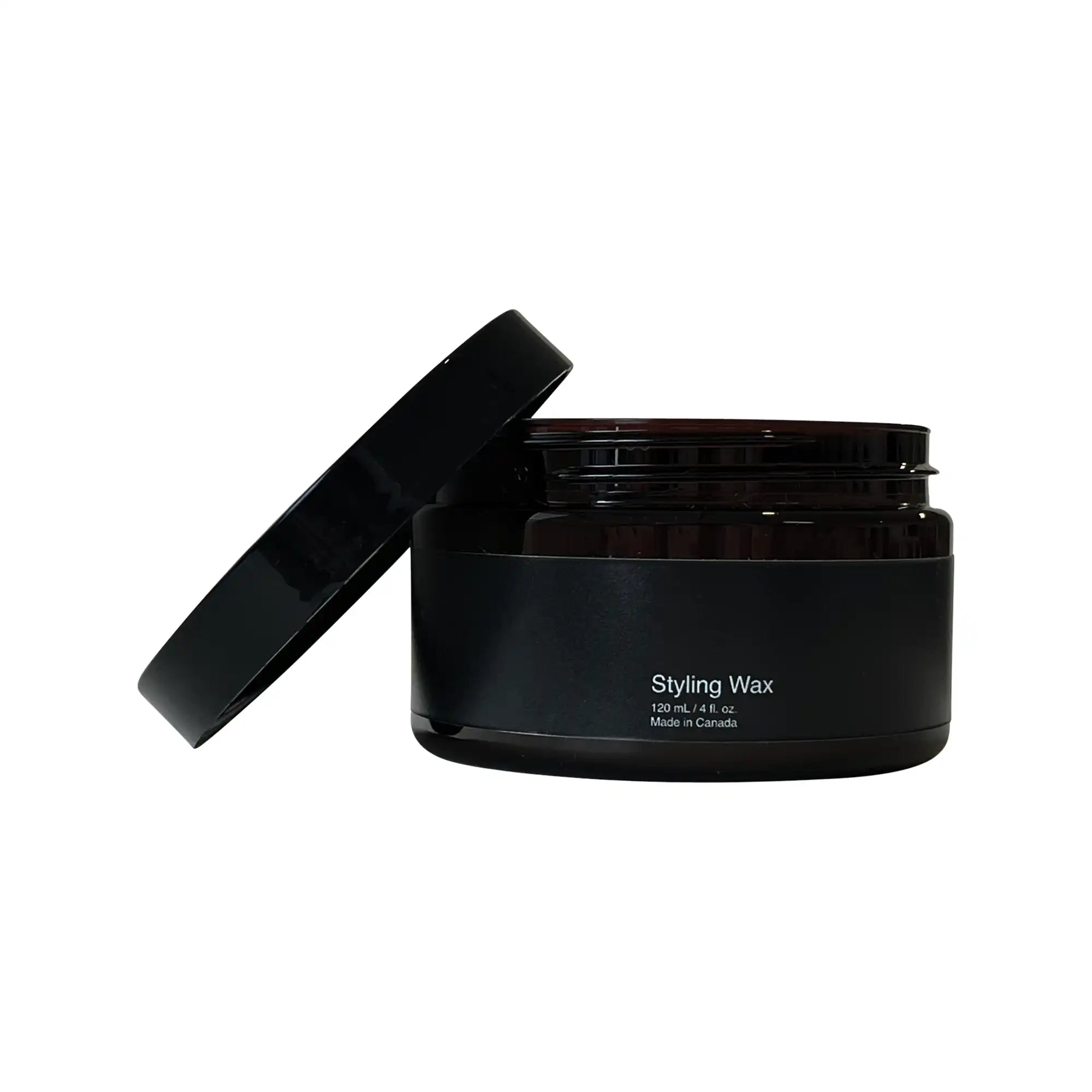 A jar of premium styling wax with a glossy finish, ideal for achieving a professional hold and flexible styling for all hair types.