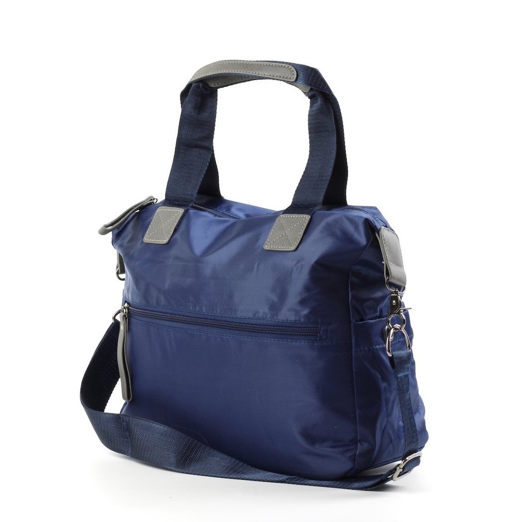 Summer Shopper bag in soft nylon, featuring adjustable shoulder strap and multiple pockets, available in four vibrant colors.