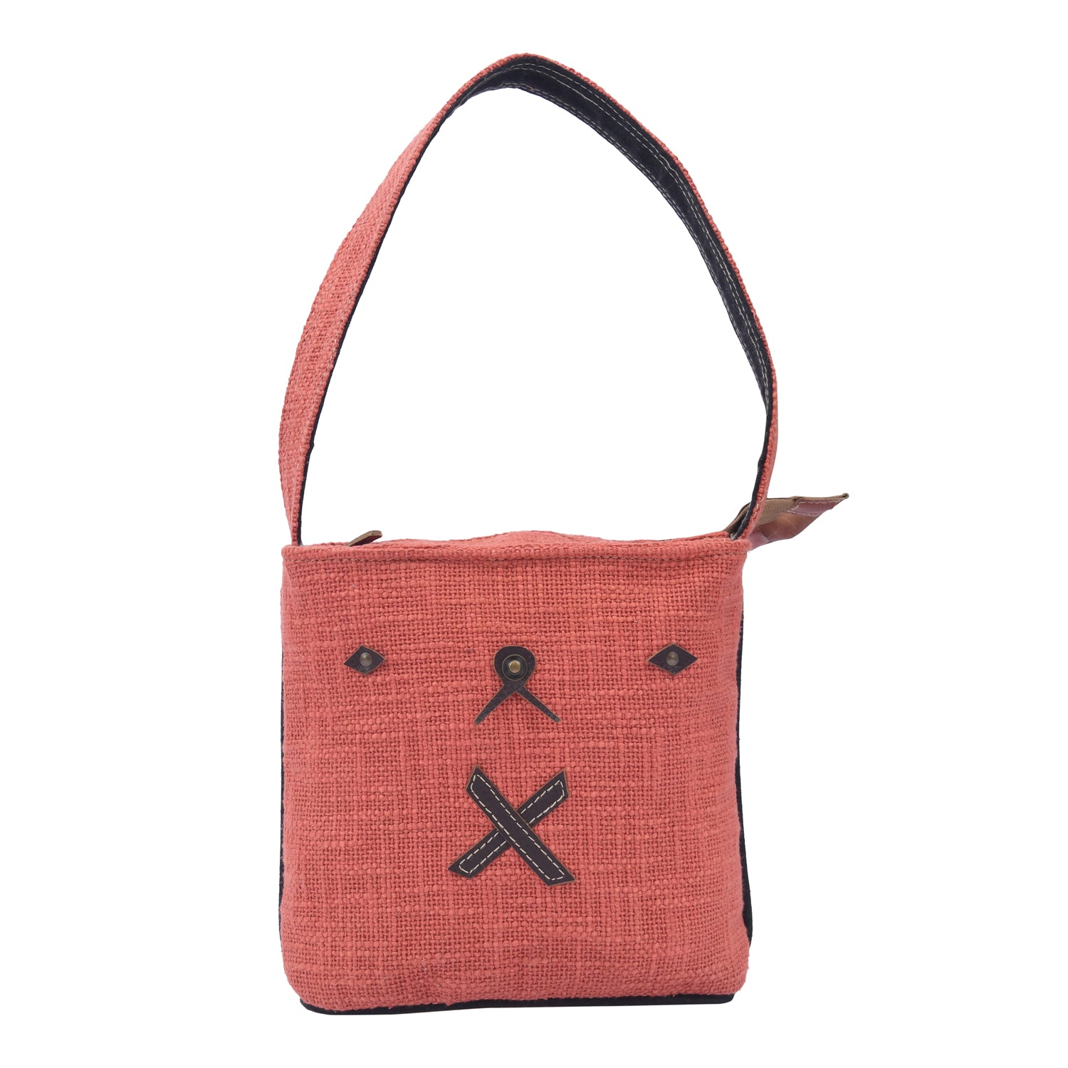 Tabo Shoulder Bag made of cotton fabric, leather, and canvas, featuring a stylish design suitable for kids and adults.