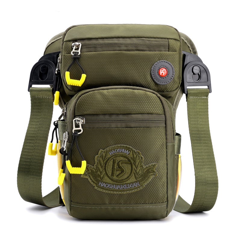 Tactical Leisure Sports Multifunctional Messenger Bag made of durable Oxford cloth, featuring multiple pockets and a waterproof design, ideal for casual outings.