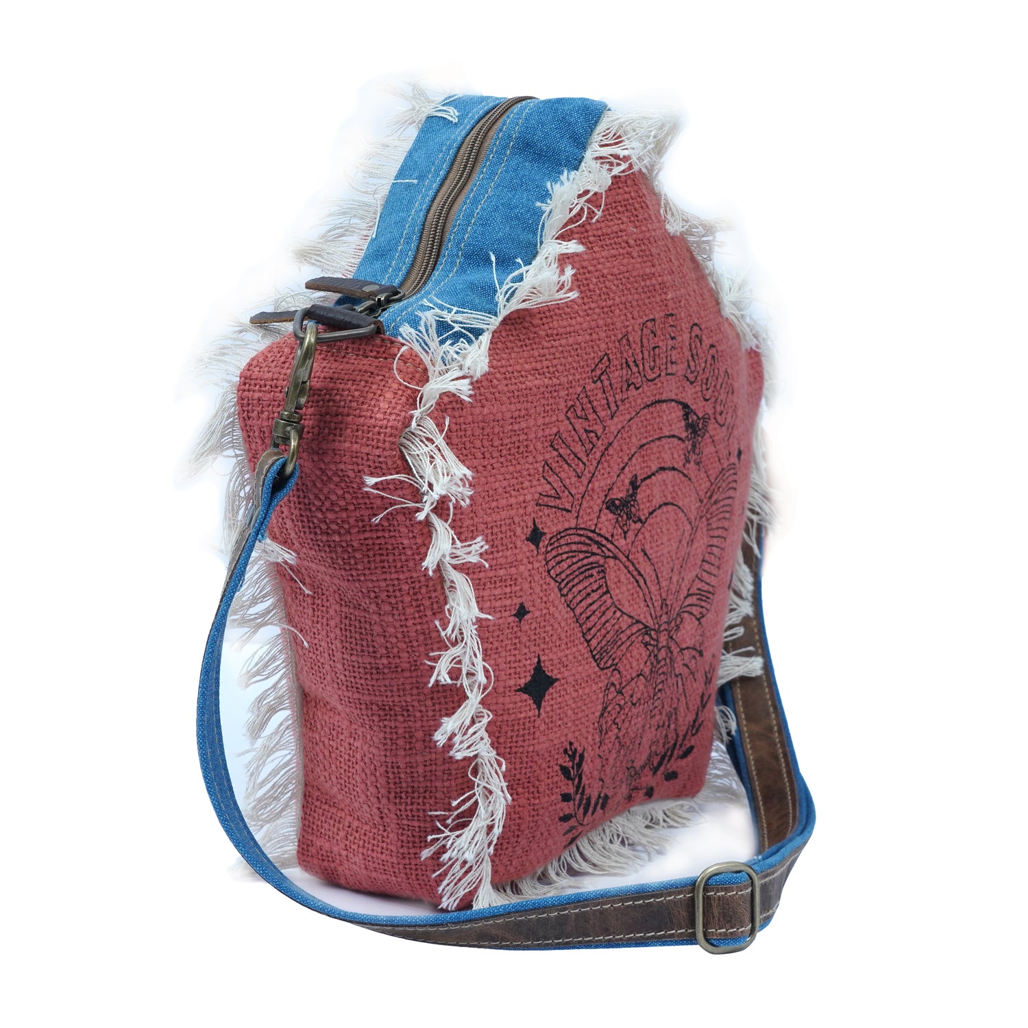 Colorful Teddy Shoulder Bag with character print, made from cotton, canvas, and leather, perfect for kids.