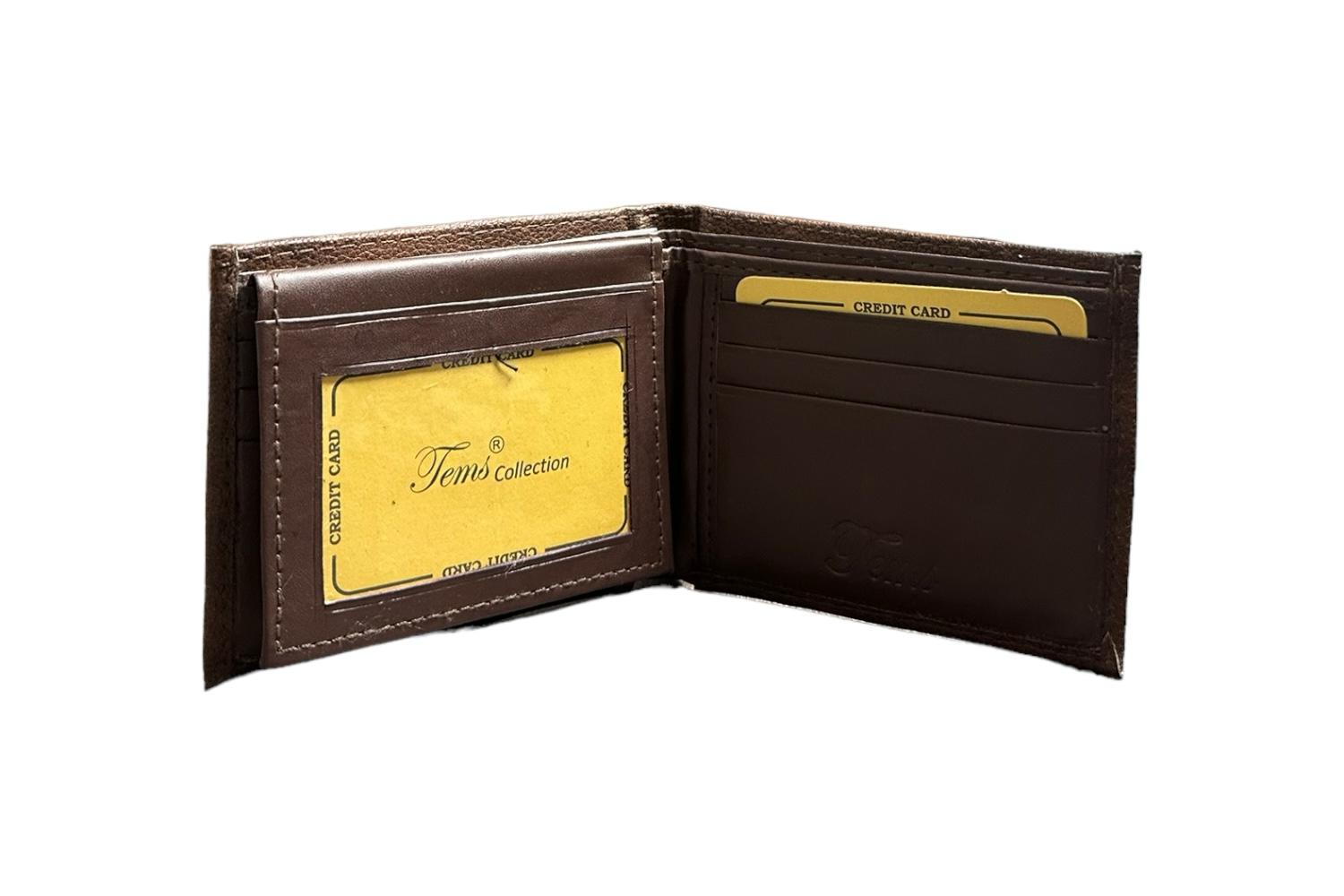 TEMS-CROWN men's wallet showcasing its sleek design and quality material.