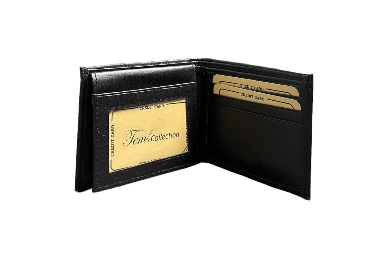 TEMS-CROWN men's wallet showcasing its sleek design and quality material.