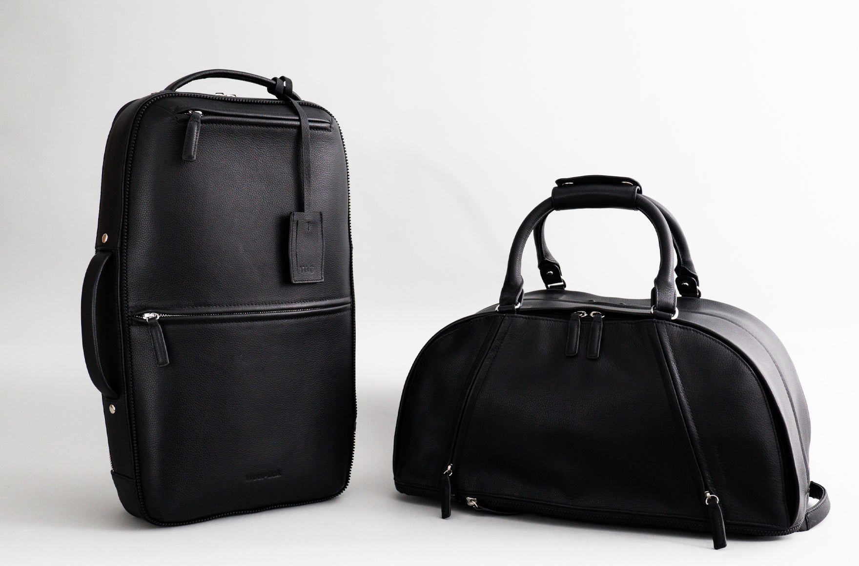 A versatile 5-in-1 Carry-On Bag displayed in various styles including a duffle, briefcase, and backpack.