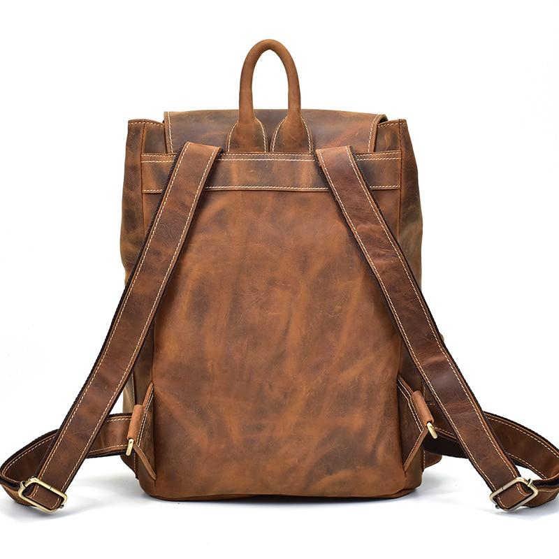 The Hagen Backpack, a vintage leather backpack made from genuine cowhide leather, showcasing its antique appearance and spacious design.