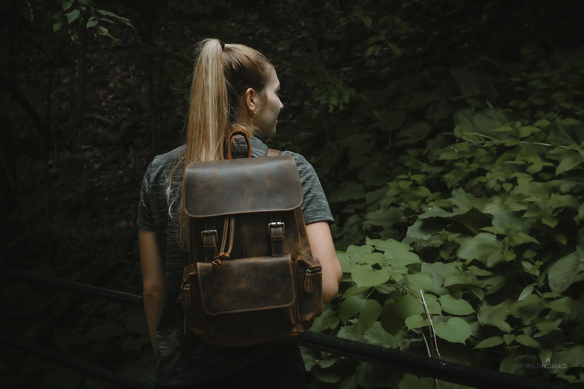 The Hagen Backpack, a vintage leather backpack made from genuine cowhide leather, showcasing its antique appearance and spacious design.