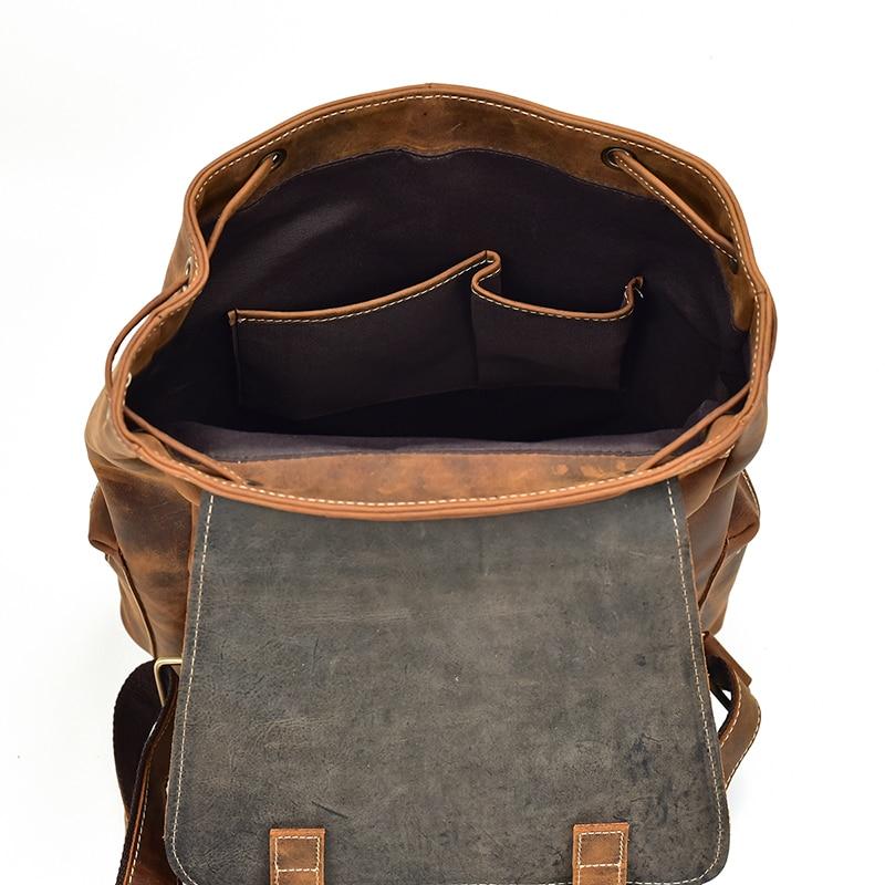 The Hagen Backpack, a vintage leather backpack made from genuine cowhide leather, showcasing its antique appearance and spacious design.