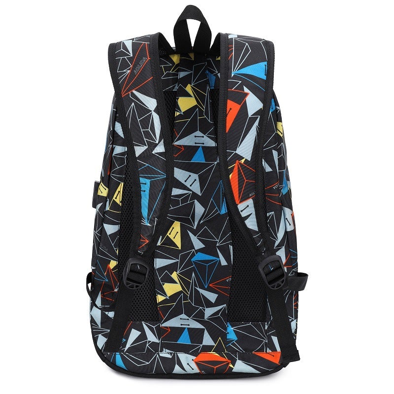 Thermal Transfer Backpack in Oxford textile, featuring multiple compartments and a trendy design, ideal for students.