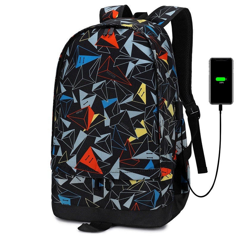 Thermal Transfer Backpack in Oxford textile, featuring multiple compartments and a trendy design, ideal for students.