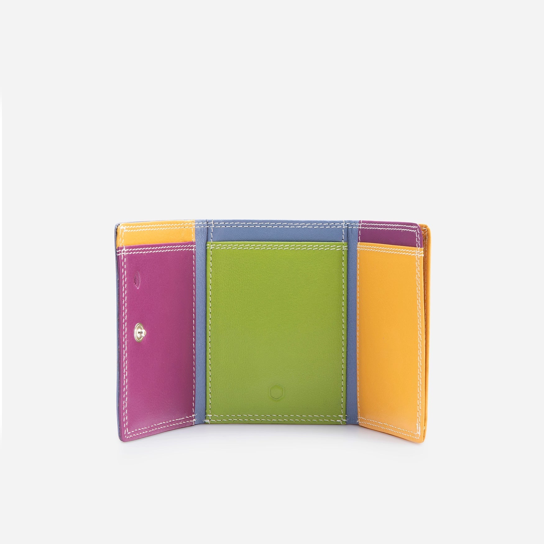 Vibrant Tri Fold Card Holder in Fiji design, showcasing colorful patterns and compact tri-fold structure.