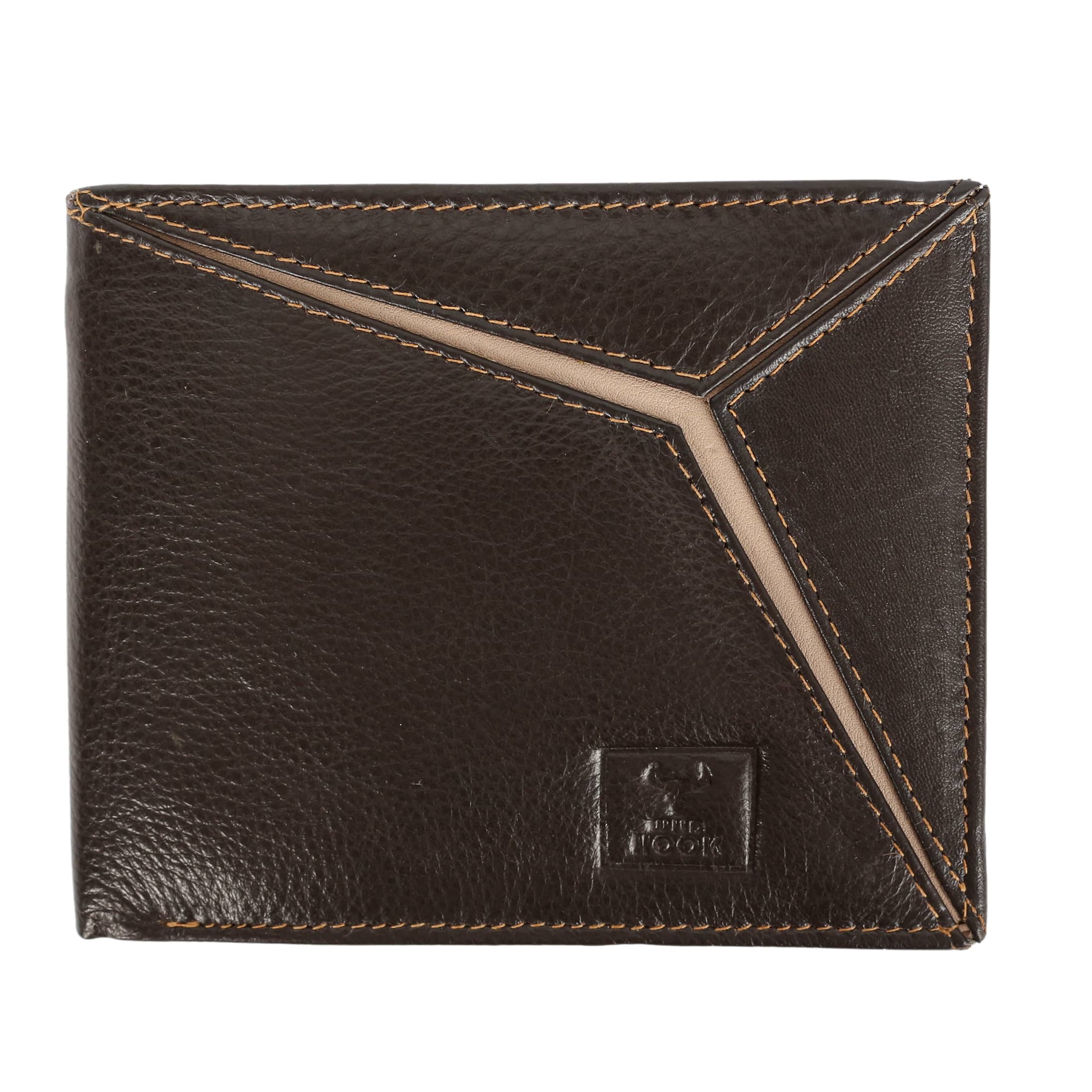 Twin Leather Men Wallet in black and brown, showcasing its elegant design and multiple compartments.