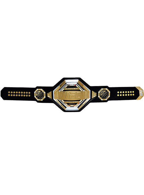 UFC Legacy Championship Replica Belt showcasing gold and silver plating with stones and flags.