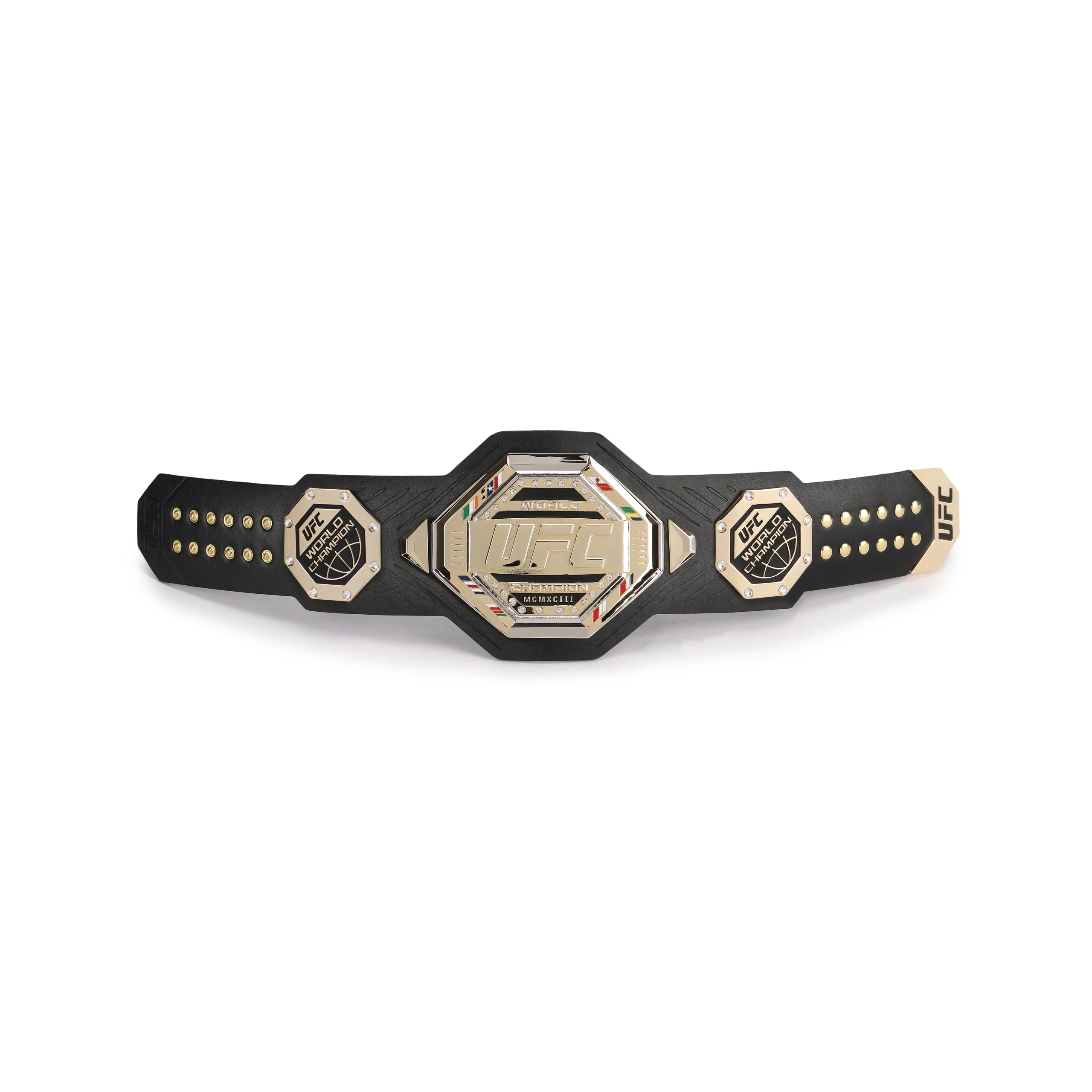 UFC Legacy Replica Desktop Belt showcasing intricate details and commemorative stones, perfect for display.