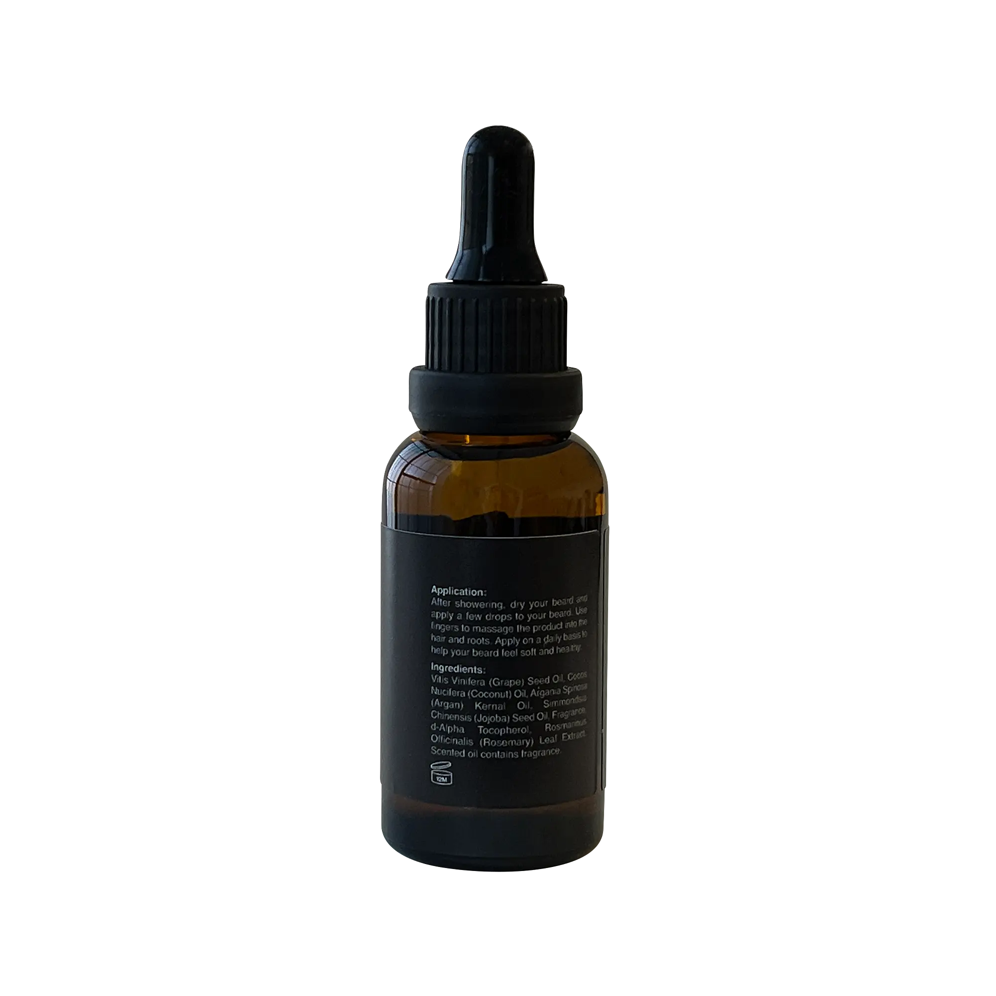 Bottle of Unscented Beard Oil with dropper cap, showcasing its natural ingredients and sleek design.