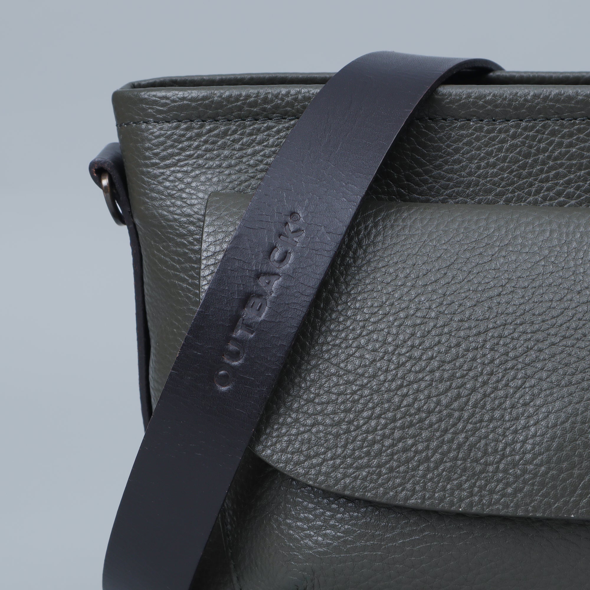 Victoria Crossbody Bag made from premium full grain leather with multiple pockets and antique brass hardware.