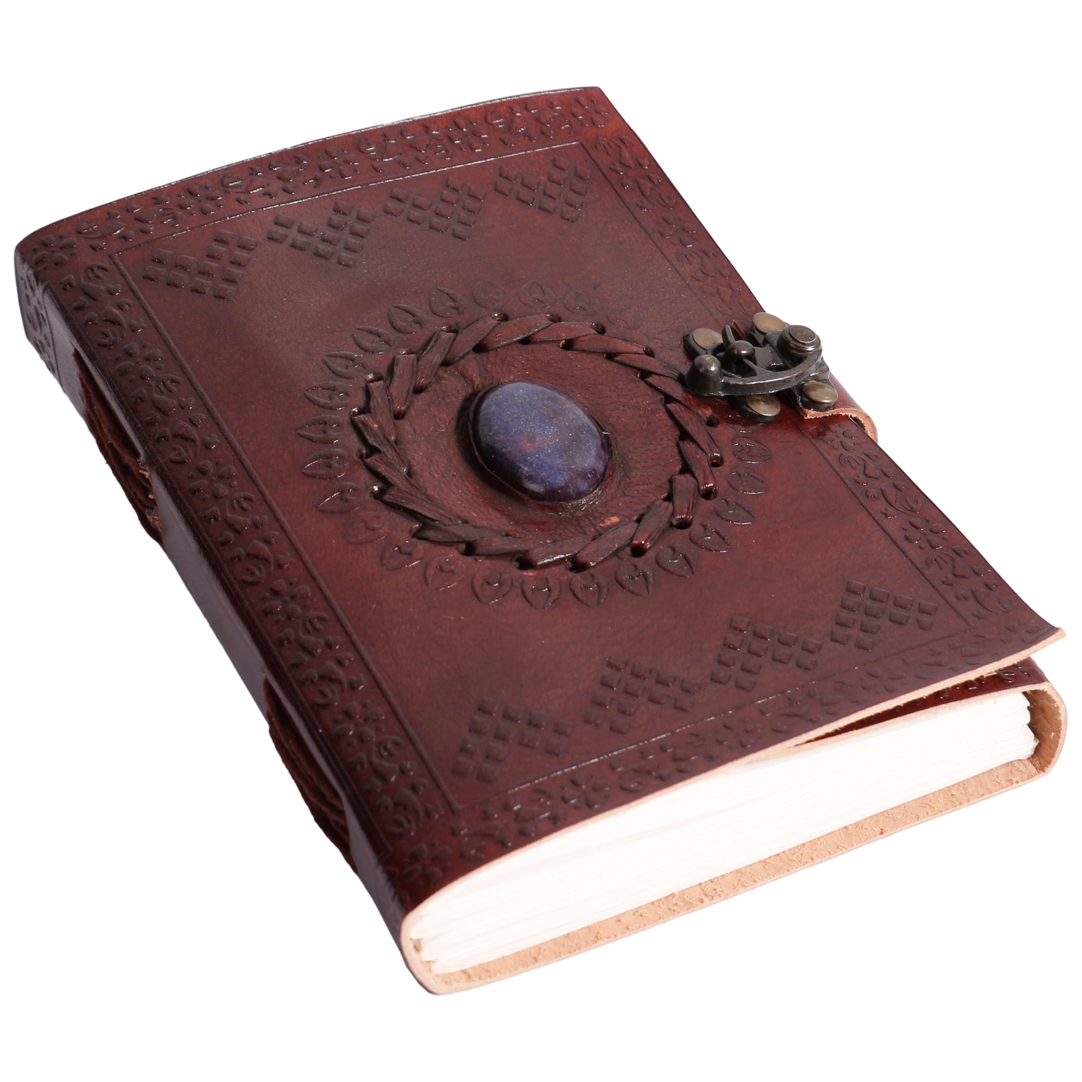 Vintage Precious Stone journal with premium leather cover and unique vintage paper, perfect for personal journaling and creative expression.