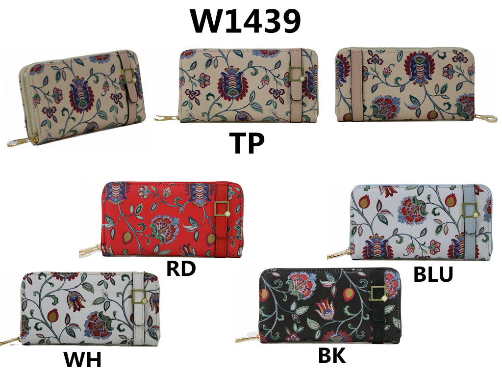 Stylish Wallet W1439 in various colors, showcasing its sleek design and multiple card slots.