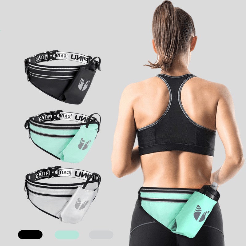 A waterproof Water Bottle Bag made from light-sensitive fabric, designed for outdoor fitness and running, featuring an adjustable buckle.