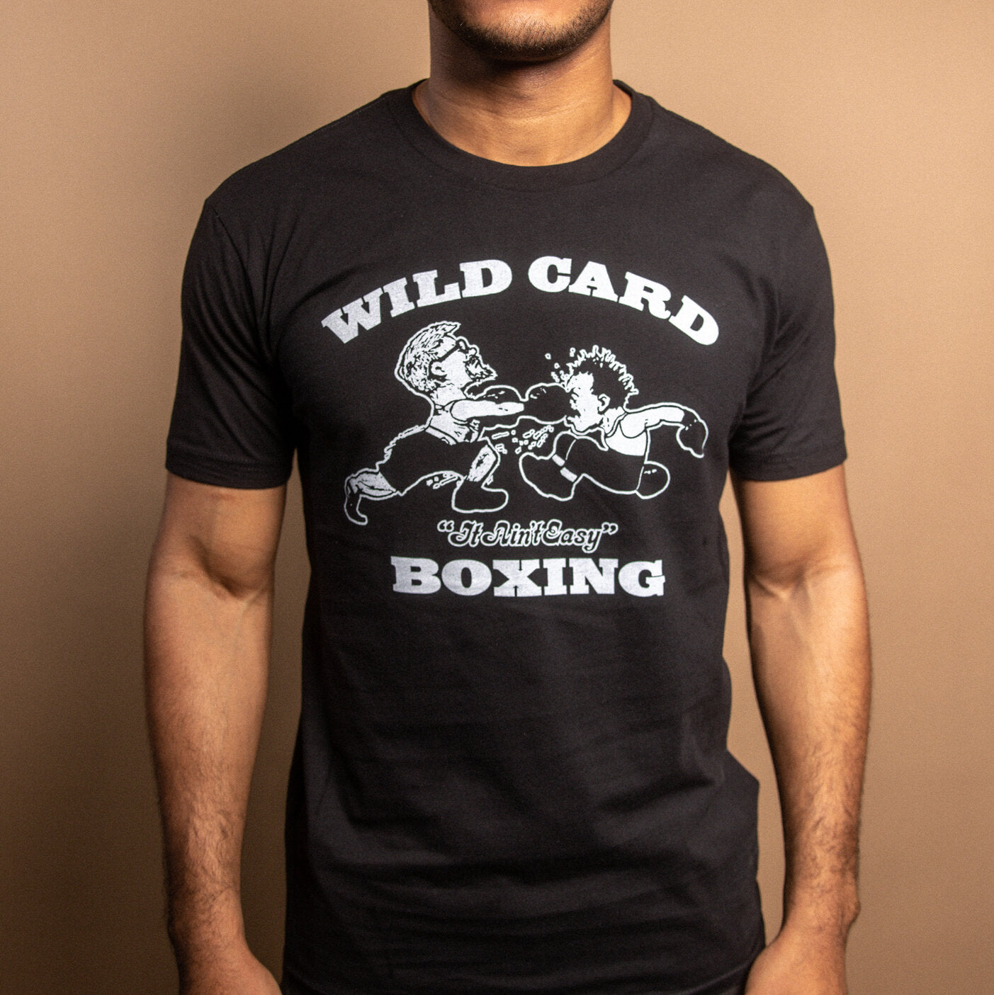 WCB Original Logo T-Shirt in Black and White featuring the iconic Wild Card Boxing logo established in 1995.