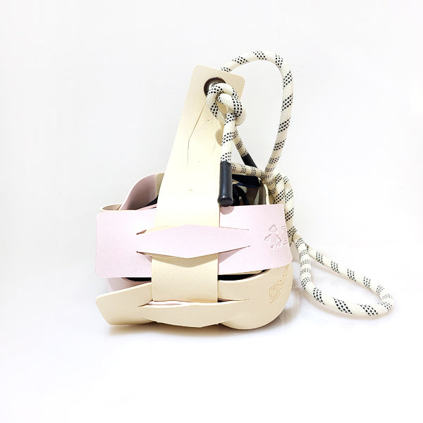 Weaveasy Cross Bag with colorful straps and adjustable rope, showcasing its customizable design and included pouch.