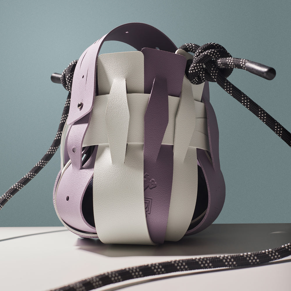 Weaveasy Dome Bag with colorful straps and adjustable design, showcasing its unique customization features.