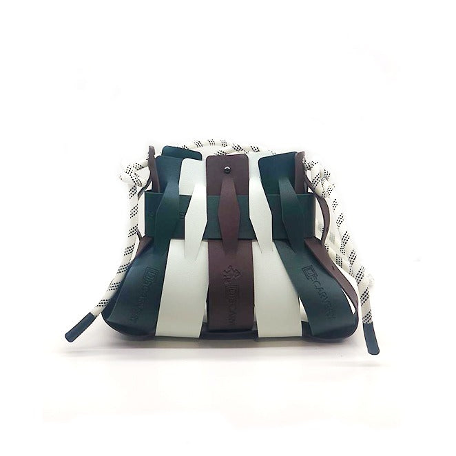 Weaveasy Swing Mini Bag with colorful straps and adjustable design, showcasing the DiSCARVERY pouch bag.