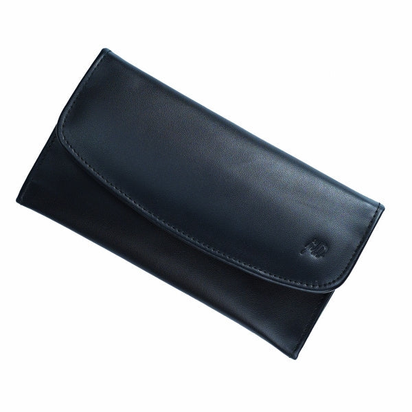 Elegant women leather clutch wallet with magnetic flip closure, designed for organizing cards, cash, and mobile phone.