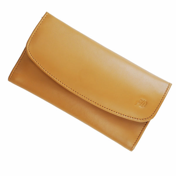 Elegant women leather clutch wallet with magnetic flip closure, designed for organizing cards, cash, and mobile phone.